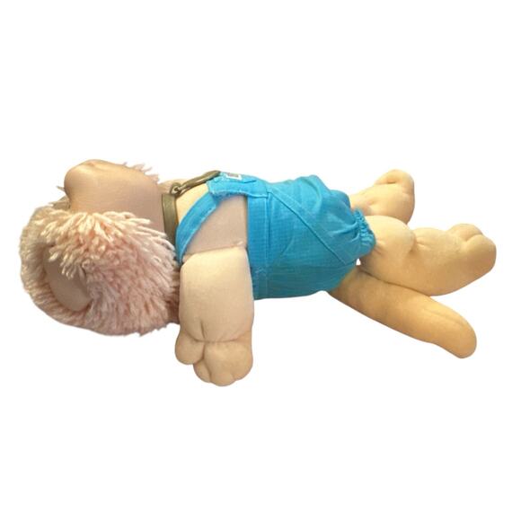 Vintage 1983 Cabbage Patch Kids Doll Koosas Puppy Dog Rare Peach Blue Overalls - Picture 3 of 7